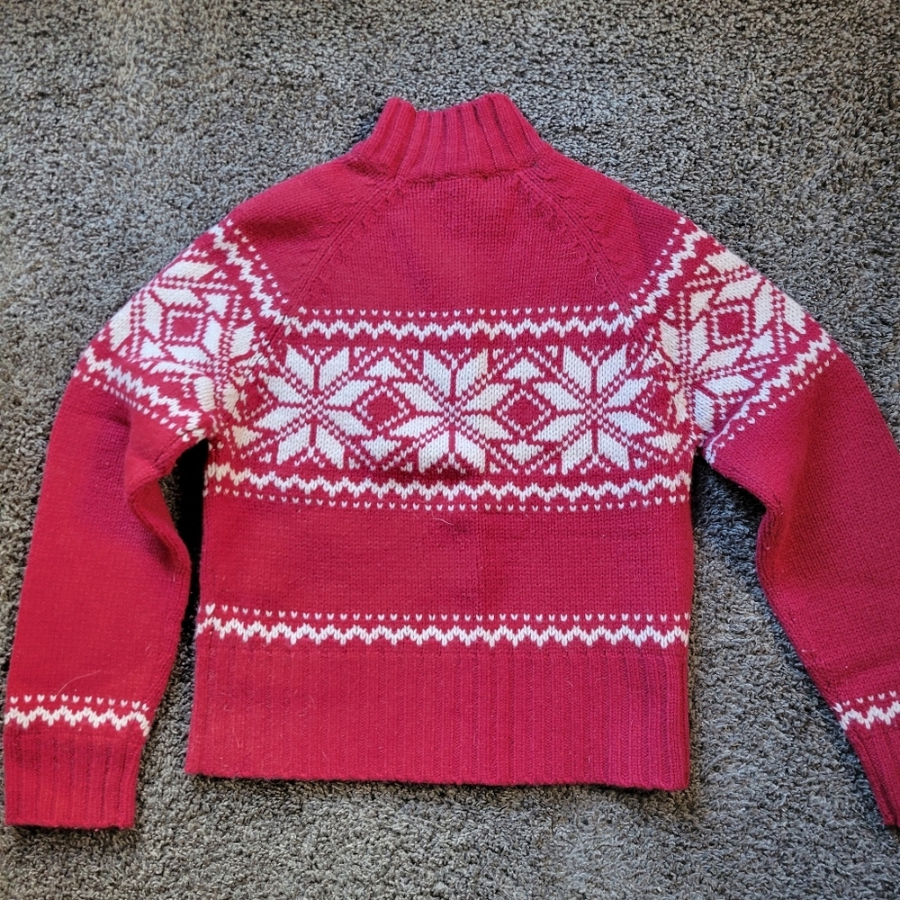 FROST Women's Wool Mix Sweater Red White Long Sleeve Size Medium